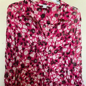 Diane Von Furstenberg Pink Floral Blouse